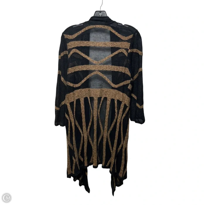 Linen Blend Sweater Cardigan By Nic + Zoe In Striped Pattern, Size: M
