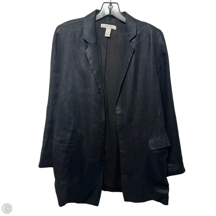 Linen Long Blazer By Chicos In Black, Size: 4