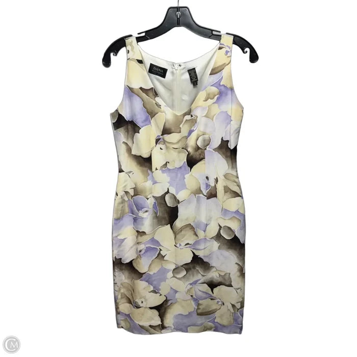 Linen-Silk Dress Casual Midi By Dana Buchman In Floral Print, Size: 2