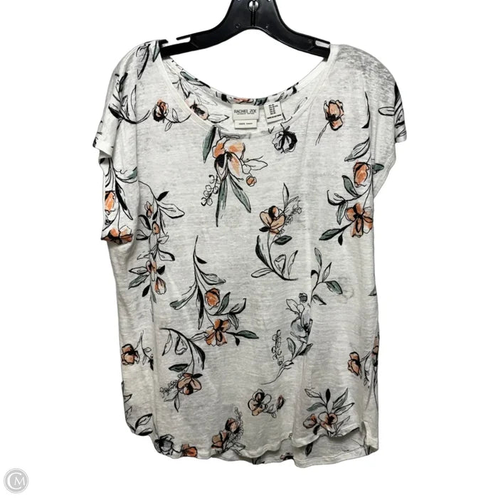Linen Top Short Sleeve By Rachel Zoe In Floral Print, Size: Xl