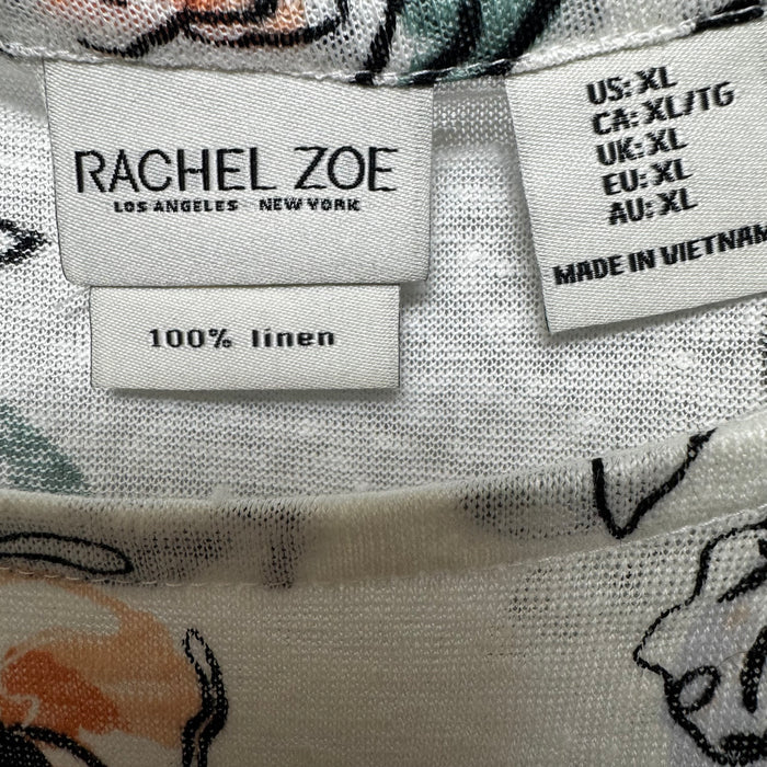 Linen Top Short Sleeve By Rachel Zoe In Floral Print, Size: Xl