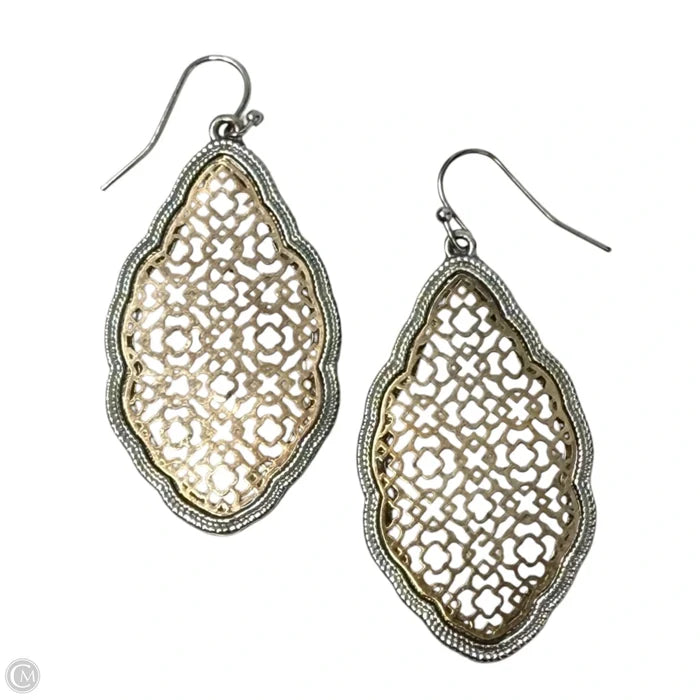 Moroccan Two Tone Filigree Drop Earrings