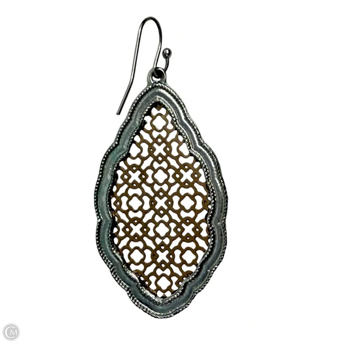 Moroccan Two Tone Filigree Drop Earrings