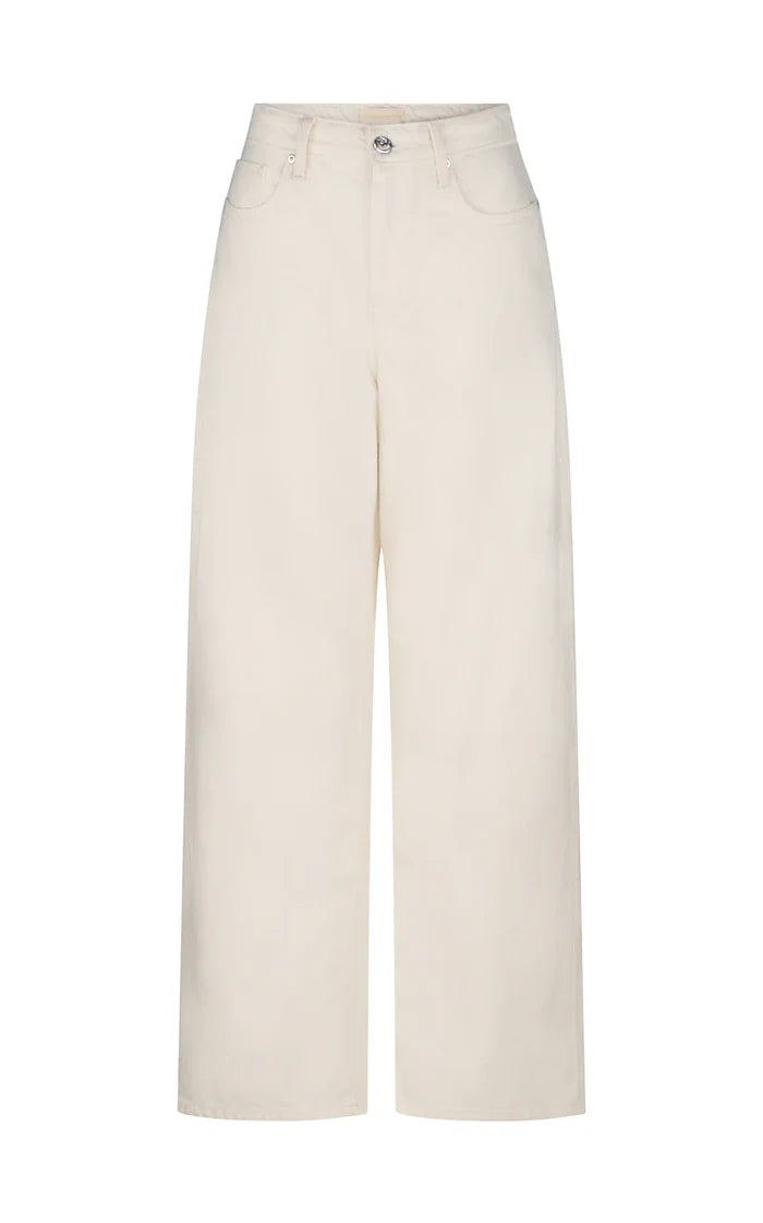 OLIVE MID SLOUCHY WIDE JEAN - BONE