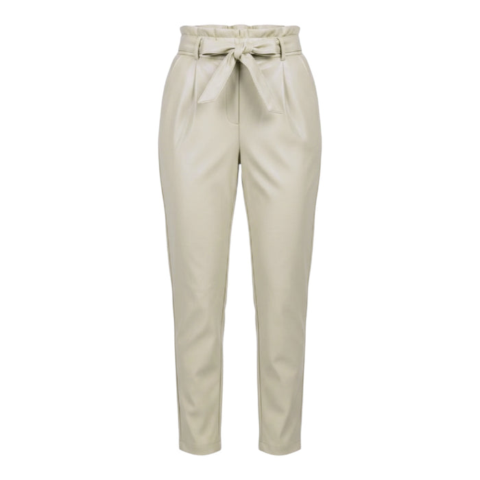 Paper Bag Waist Faux Leather Pants Other By Bagatelle In Cream, Size: S