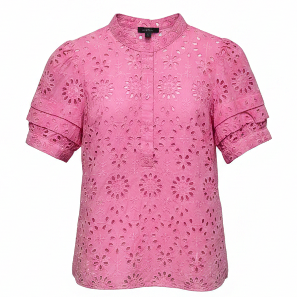 Puff Sleeve Popover Top In Eyelet By J. Crew In Pink, Size: XS