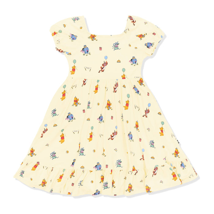Product photo of the Puff Sleeve Twirl Dress in Winnie the Pooh Celebration