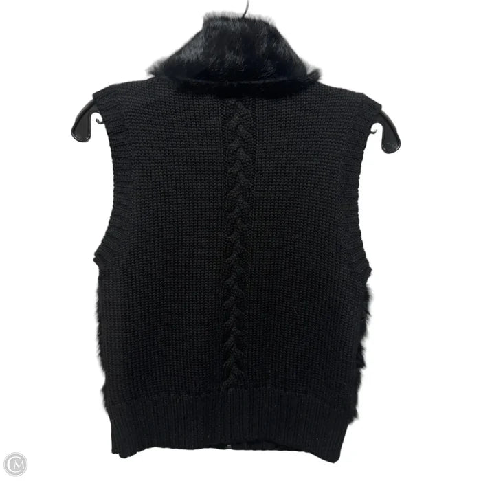 Rabbit Fux Knit Vest By Bcbgmaxazria In Black, Size: Xs