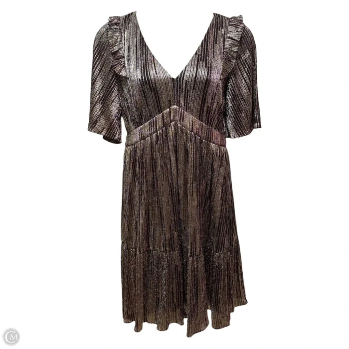 Racheli Metallic Midi Dress Designer By Lilly Pulitzer In Gold & Purple, Size: 16