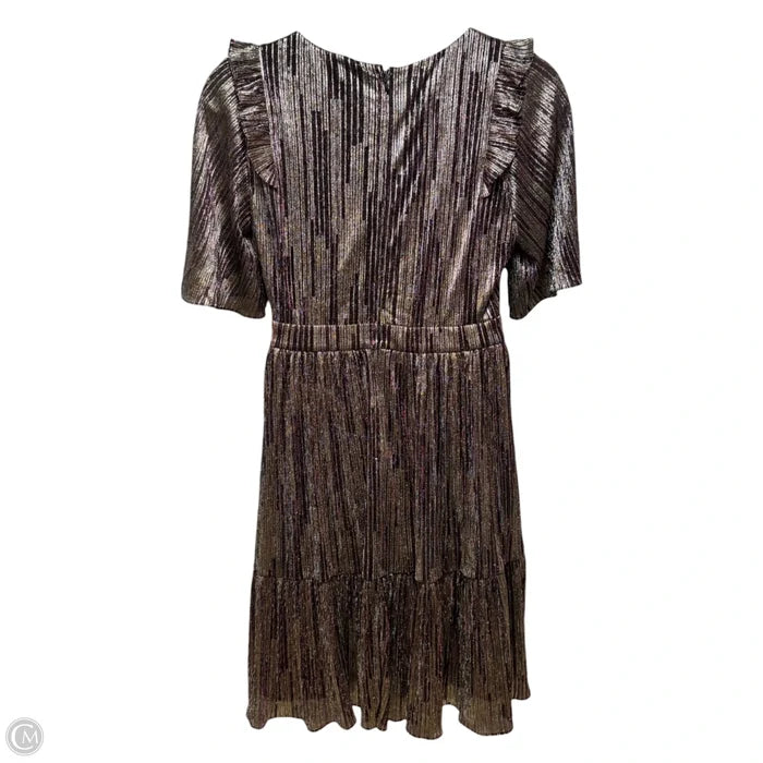 Racheli Metallic Midi Dress Designer By Lilly Pulitzer In Gold & Purple, Size: 16
