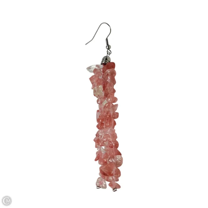 Rose Quartz Tassel Beaded Dangle Earrings