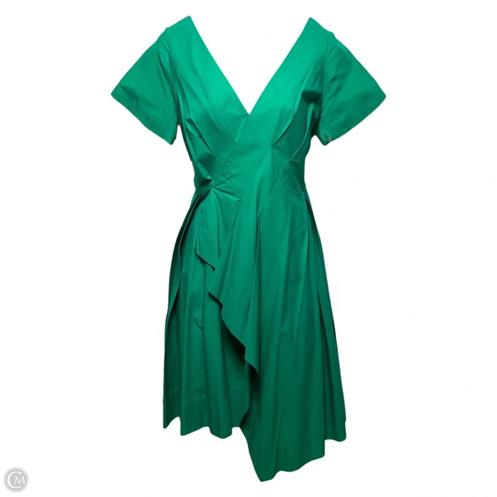 Seamed Poplin Origami Pleated Dress By Maeve In Green, Size: 4