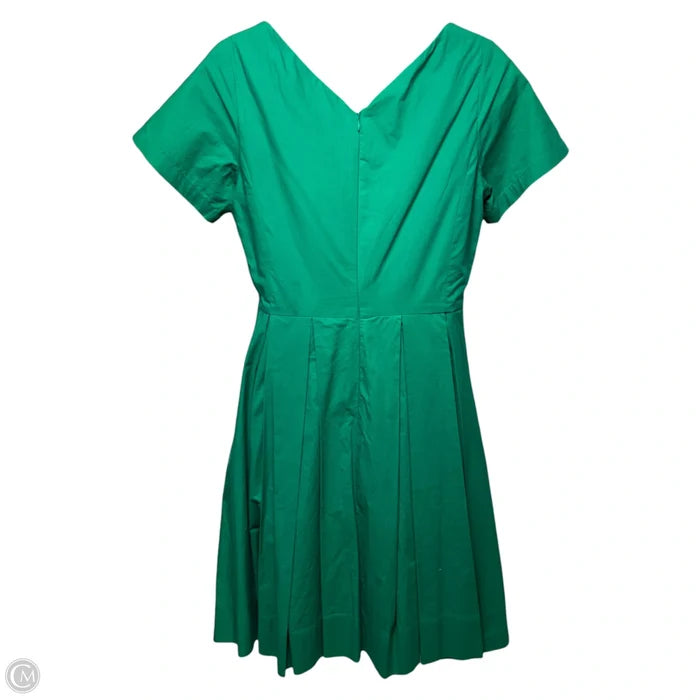 Seamed Poplin Origami Pleated Dress By Maeve In Green, Size: 4