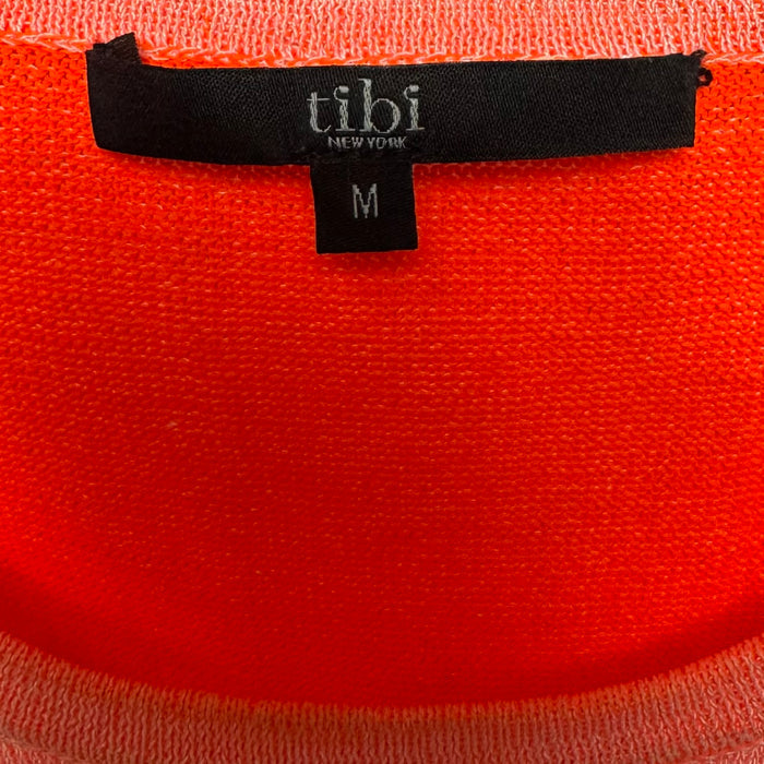 Sheer Sweater Crewneck Easy Pullover By Tibi In Orange, Size: M