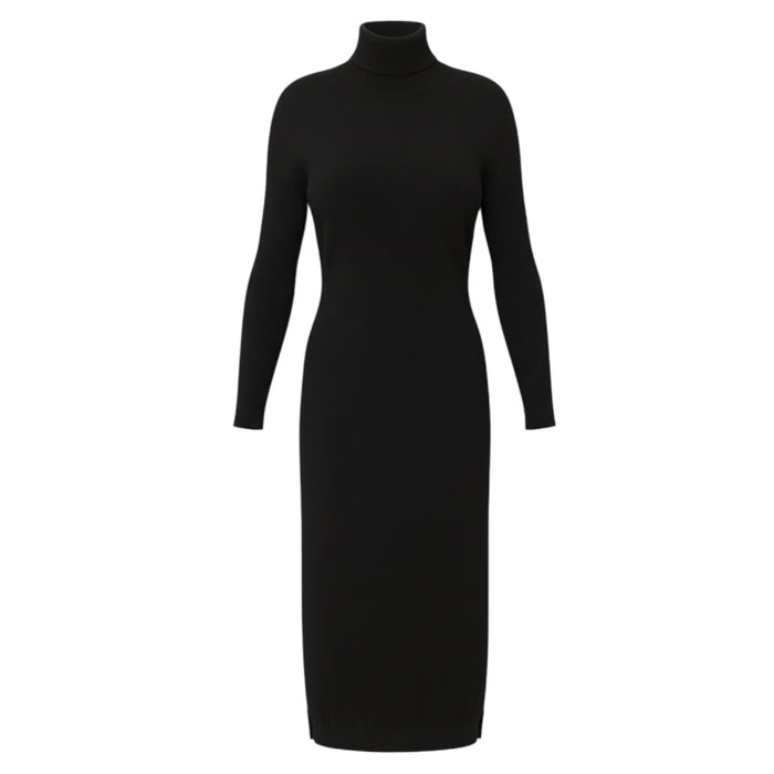 Signature Cashmere Turtleneck Dress with Slits By Naadam In Black, Size: XS