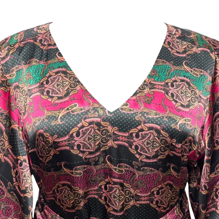 Silk Dress Casual Short By Tyler Boe In Paisley Print, Size: 12