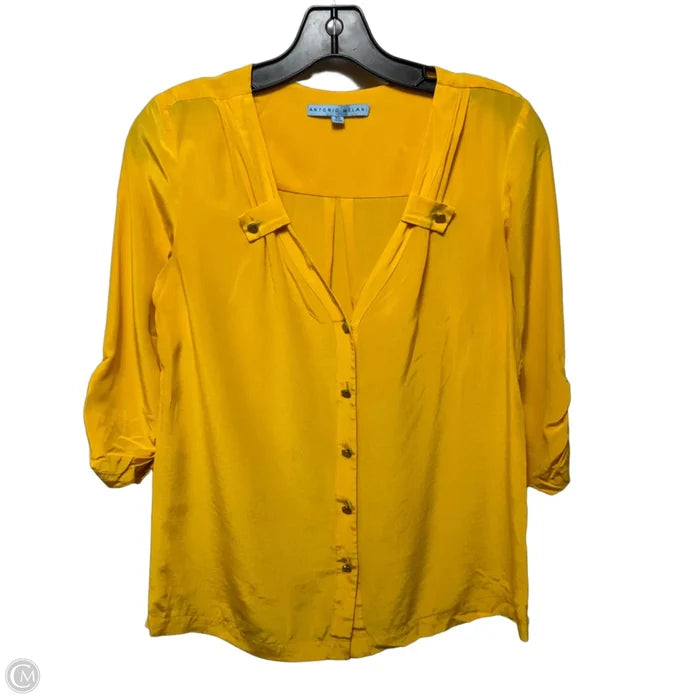 Silk Top 3/4 Sleeve By Antonio Melani In Yellow, Size: Xs