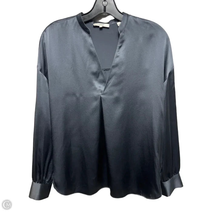 Silk Top Long Sleeve By Vince In Grey, Size: Xs