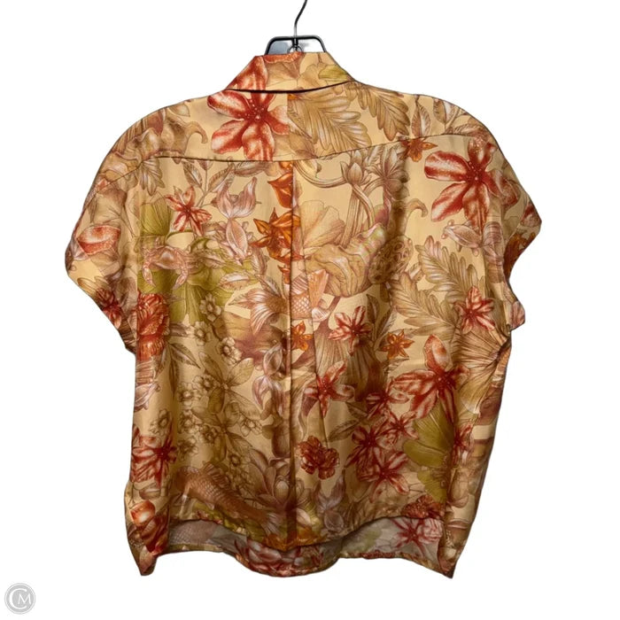 Silk Top Sleeveless By Jim Thompson In Orange & Red, Size: Xs