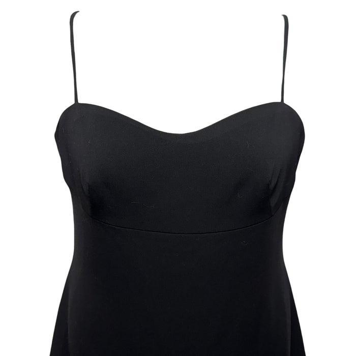 Sleeveless Feathered Crepe Midi-Dress By ML Monique Lhuillier In Black, Size: M