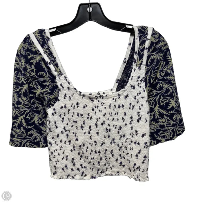Smocked Top 3/4 Sleeve By Free People In Multi-colored, Size: L
