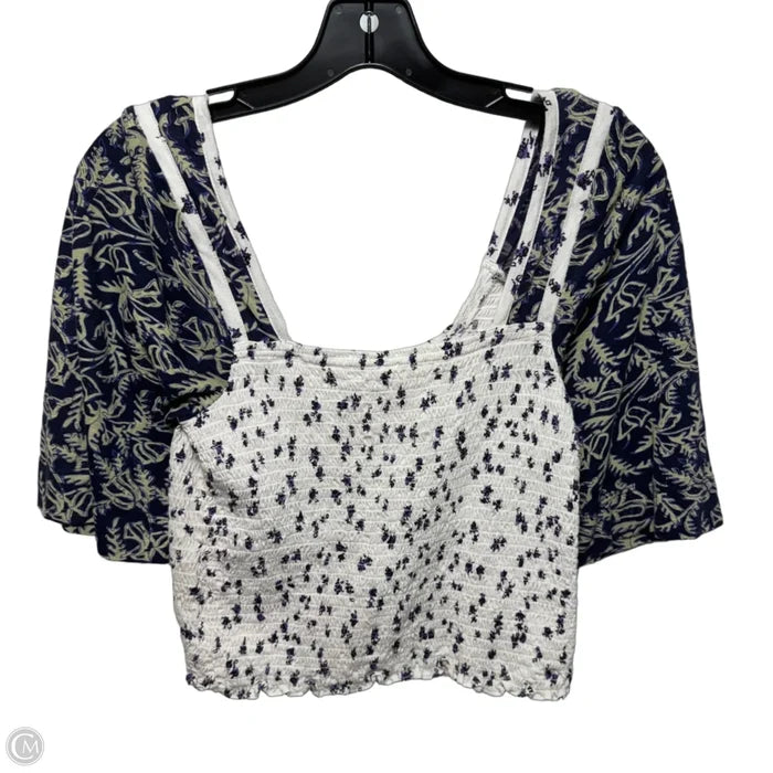 Smocked Top 3/4 Sleeve By Free People In Multi-colored, Size: L
