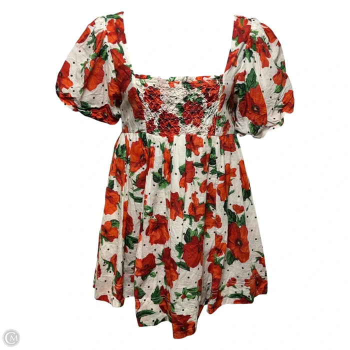 Square-Neck Smocked Babydoll Dress By Maeve X Anthropologie In Floral Print, Size: M