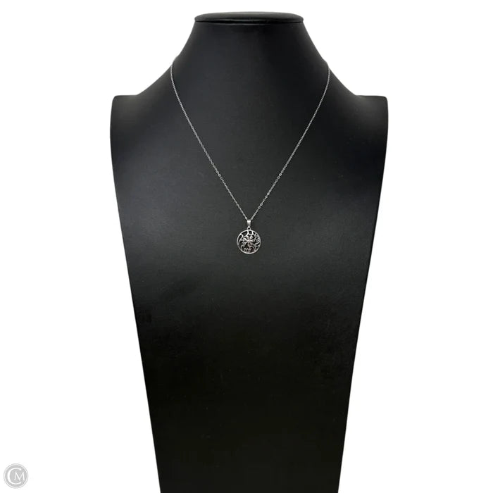 Sterling Silver Botanical Open Work Pendant Necklace
