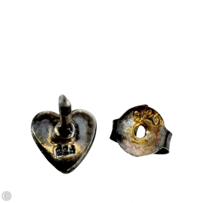 Sterling Silver & New Zealand Pāua Shell Heart Stud Earrings By Kibo Jewelry