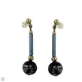 Sterling Silver & Snowflake Obsidian Drop Earrings