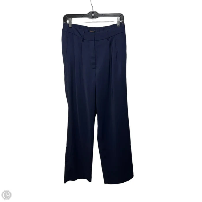 Stretch Crepe Pleated Wide Leg Pants By Quince In Navy, Size: 8