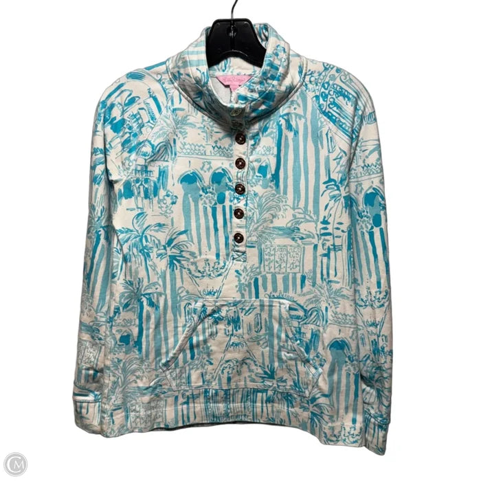 Sweatshirt Designer By Lilly Pulitzer In Blue & White, Size: S