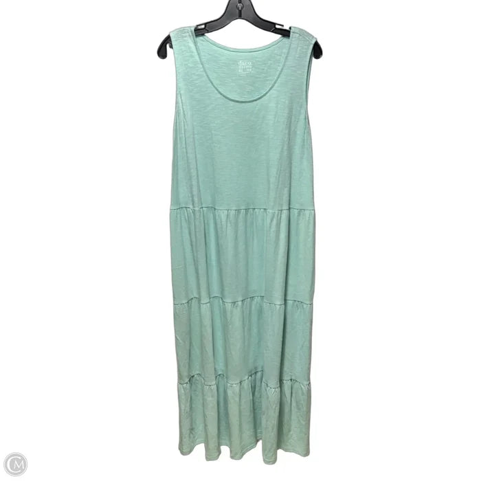 Tiered Dress Casual Maxi By Denim And Co Qvc In Aqua, Size: 1x