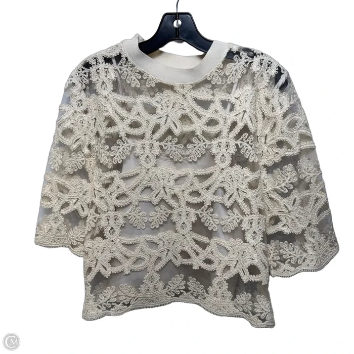 Top 2pc Long Sleeve By Current Air In Cream, Size: M