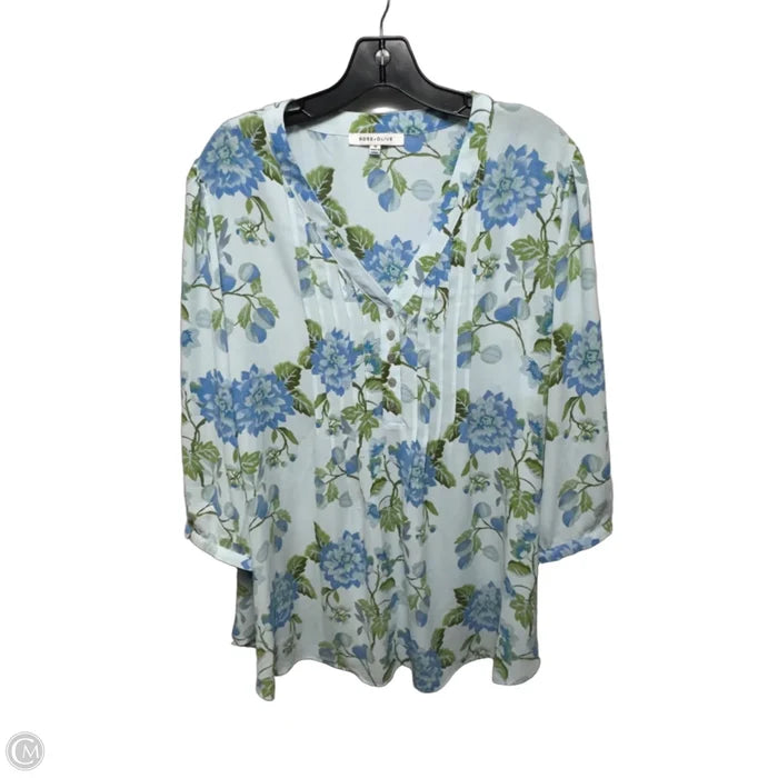 Top 3/4 Sleeve By Rose And Olive In Floral Print, Size: 1x