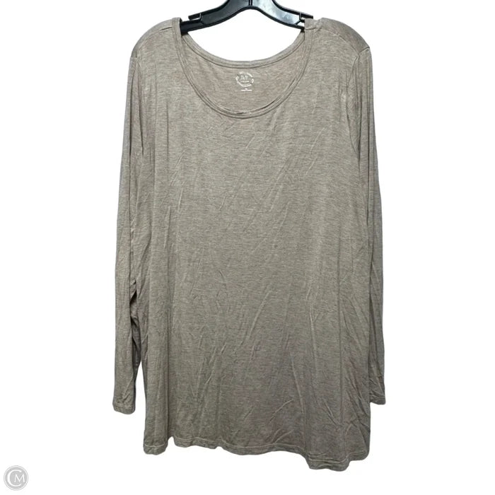 Top Long Sleeve Basic By Maurices In Tan, Size: 2x