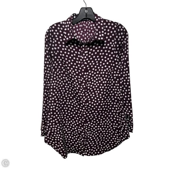 Top Long Sleeve By Bcbgmaxazria In Polkadot Pattern, Size: Xs