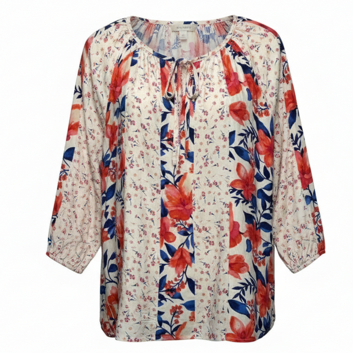 Top Long Sleeve By Figuero & Flower In Multi-colored, Size: Mp