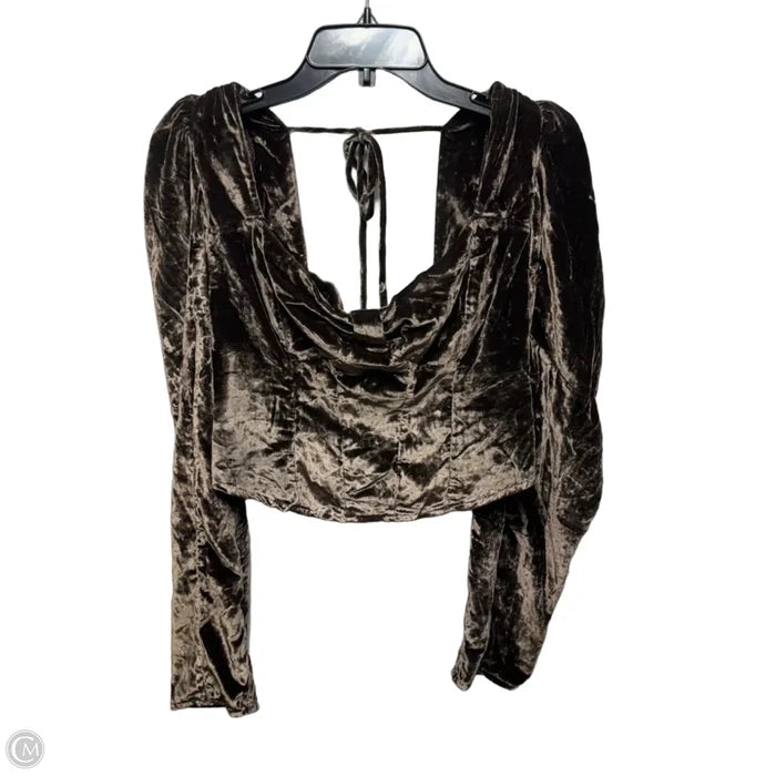 Top Long Sleeve By Free People In Brown, Size: M