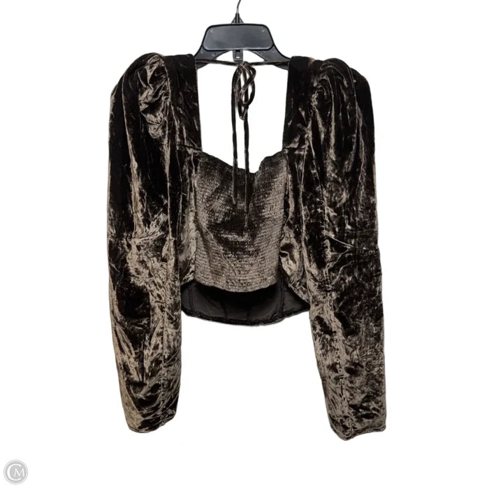 Top Long Sleeve By Free People In Brown, Size: M