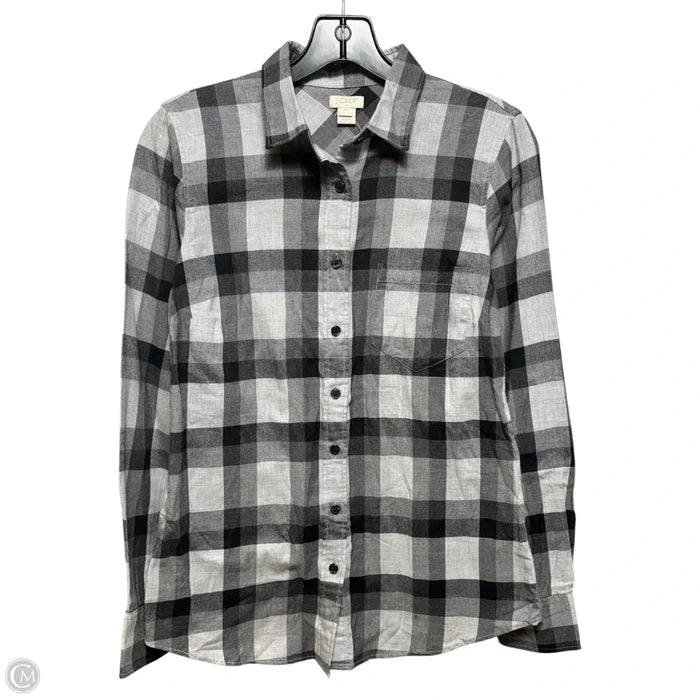 Top Long Sleeve By J. Crew In Plaid Pattern, Size: Xs