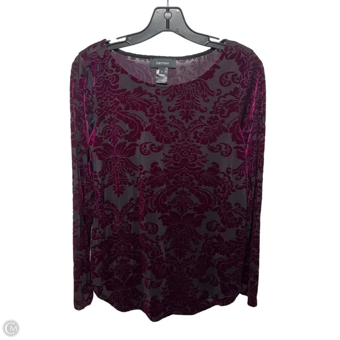 Top Long Sleeve By Karen Kane In Maroon, Size: S