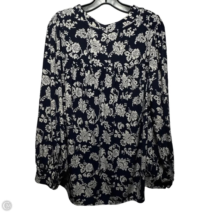 Top Long Sleeve By Lane Bryant In Blue, Size: 18
