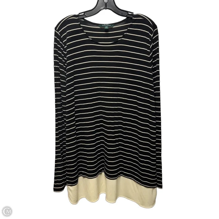 Top Long Sleeve By Lauren By Ralph Lauren In Striped Pattern, Size: 3x