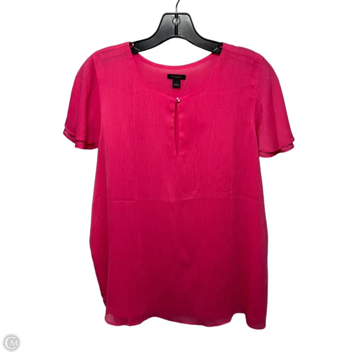 Top Short Sleeve By Ann Taylor In Pink, Size: L