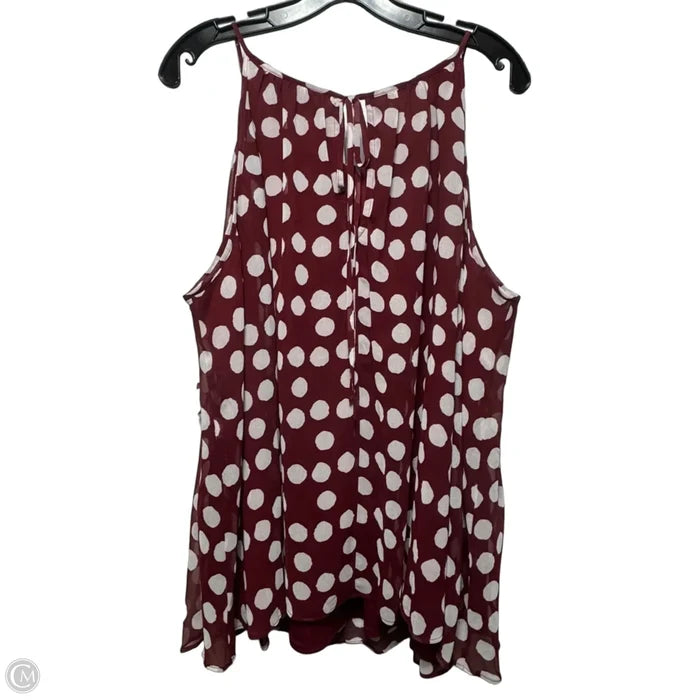 Top Sleeveless By Lane Bryant In Polkadot Pattern, Size: 22