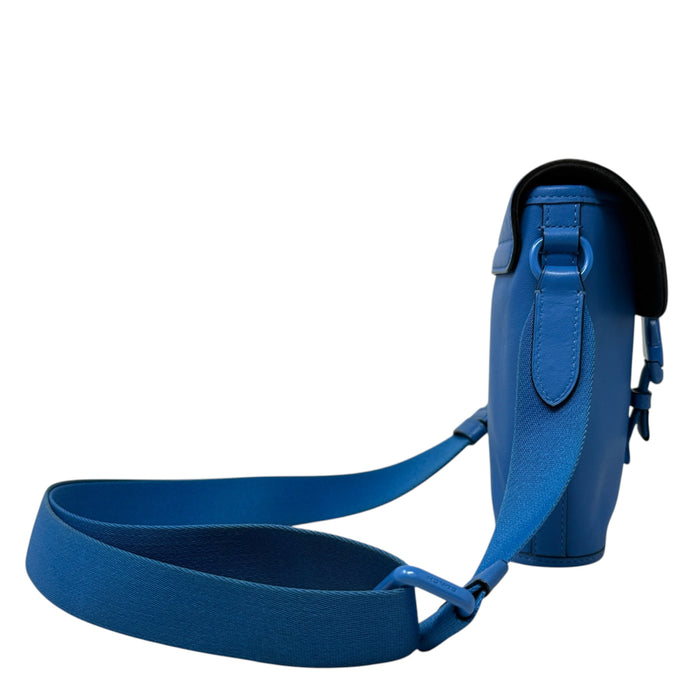 Track Small Flap Leather Crossbody Bag In Racer Blue Designer By Coach, Size: Small