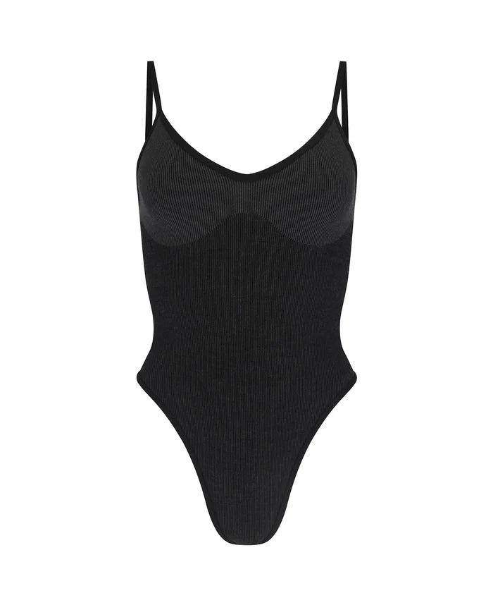 TRI WOOL BODYSUIT - OBSIDIAN