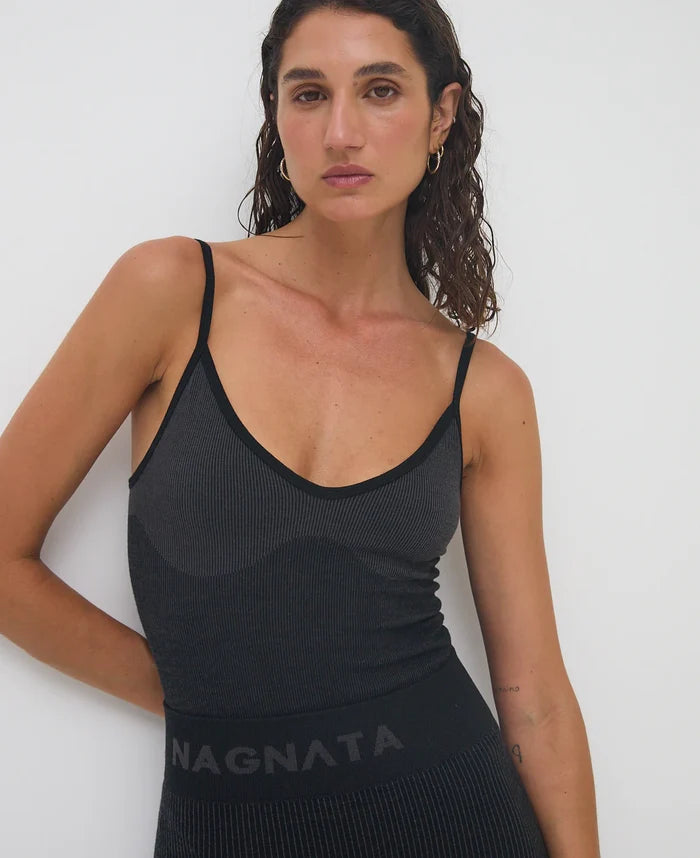 TRI WOOL BODYSUIT - OBSIDIAN
