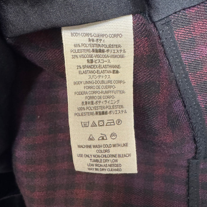 Velvet-Trimmed Plaid Blazer By Free People In Plaid Pattern, Size: Xs